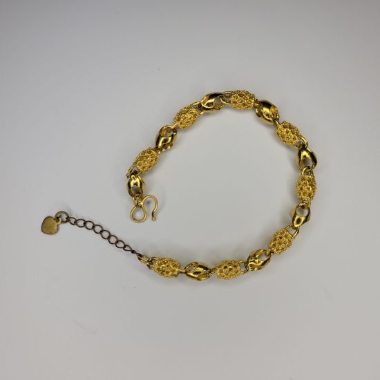 24K Gold Plated Metal Brass Cuban Link Cubic Zircon Hawaiian Cuff Bracelet Bangle 2021 for Women