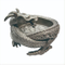 Grey Round Dragon Concrete Ashtray Outdoor Wind Proof Cement Stainless Steel Ashtray with Cover