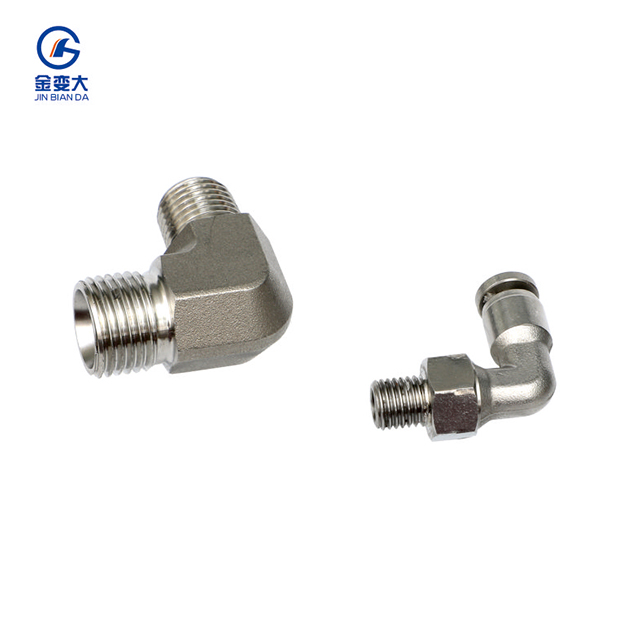 High Temperature Male Elbow Stainless Steel Push in Pneumatic Pipe Fitting