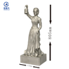 Modern Abstract Life Size Human Sculptures Stainless Steel Polished Woman with Bucket Statue